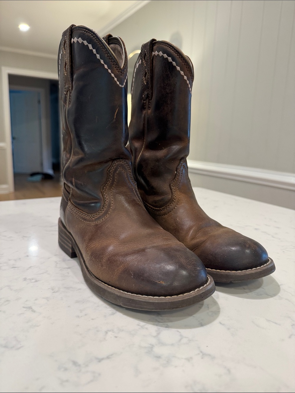 ARIAT Women’s Unbridled Roper Boots Dark Brown Leather Cowgirl Size 7.5 - Picture 3 of 15